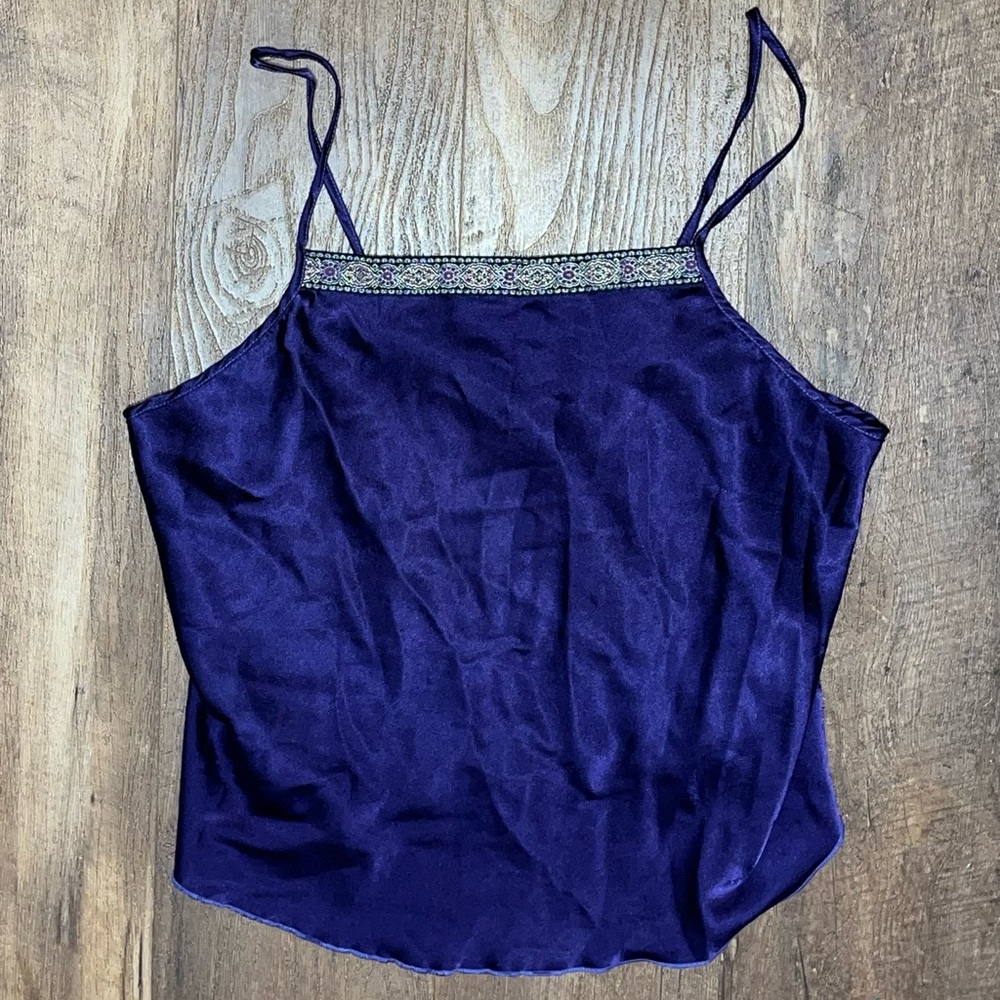 L.A. Intimates vintage purple statin intimates blouse tank top women’s  large